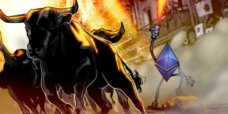 Klassisches Bullenmuster nach Erholung zu sehen