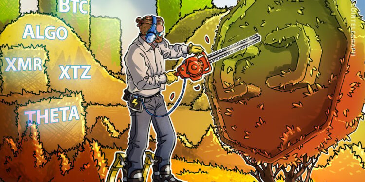 Bitcoin (BTC), Algorand (ALGO), Monero (XMR), Tezos (XTZ), Theta Network (THETA)